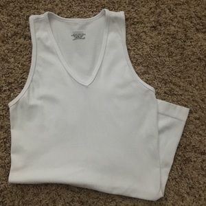 White v-neck tank top